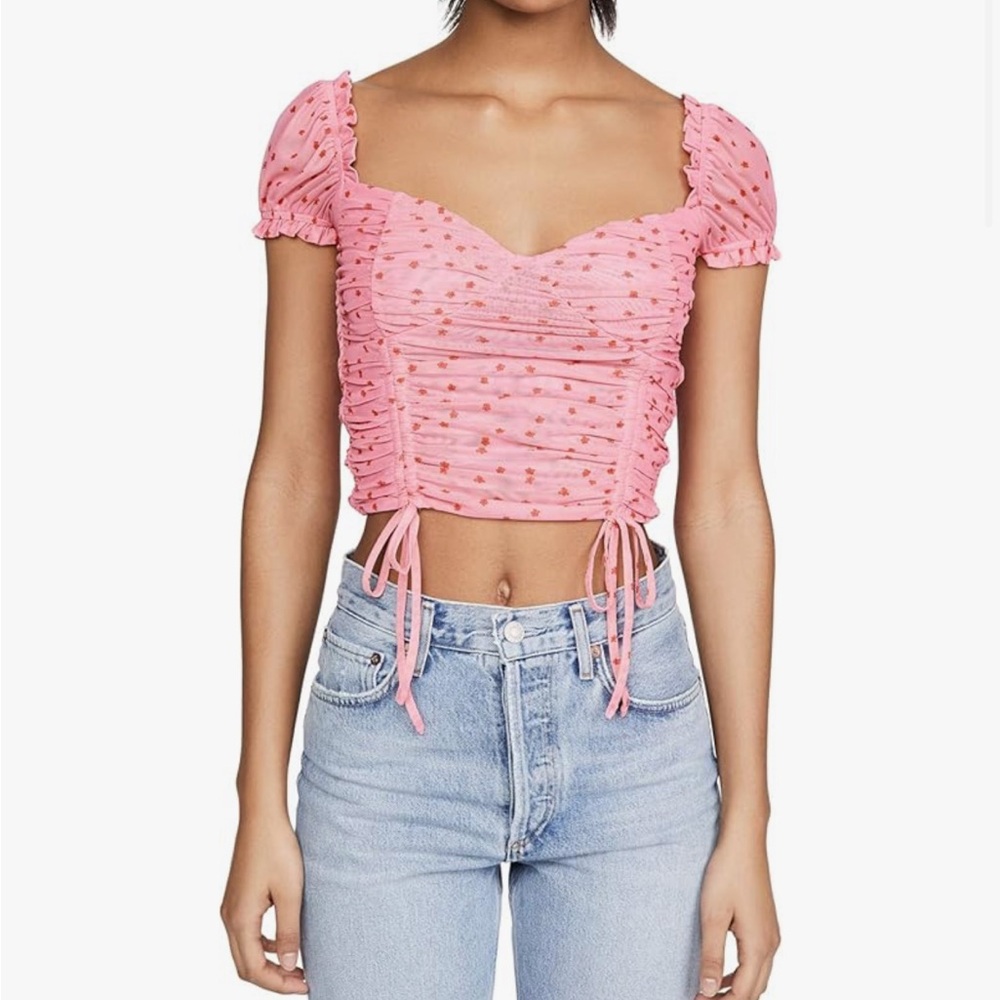 Tiger Mist Pink Ruched Toronto Top